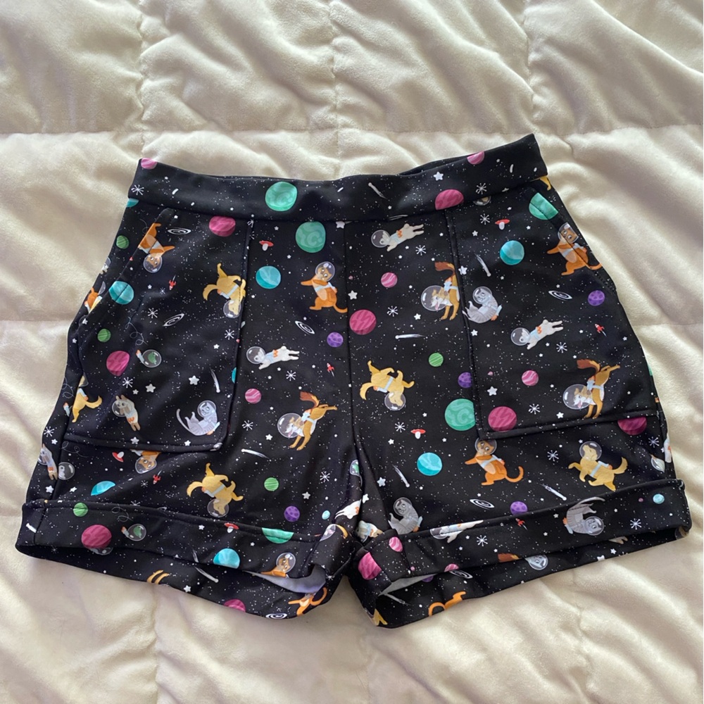 Blackmilk Space Animal Themed Women's Shorts - Black